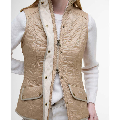 Light Fawn Barbour Womens Cavalry Gilet Open