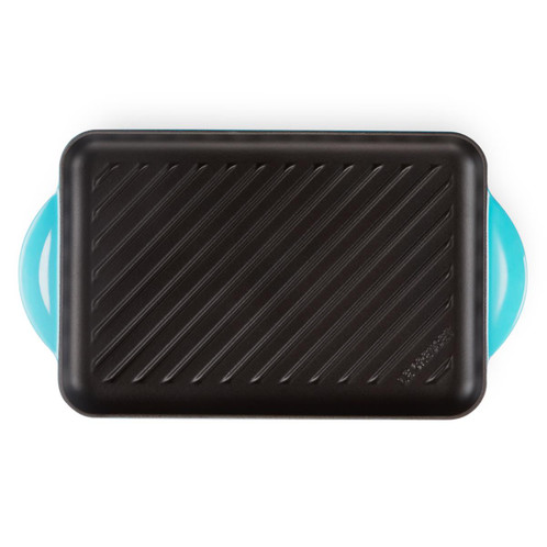 Le Creuset 32cm Cast Iron Rectangular Grill Teal