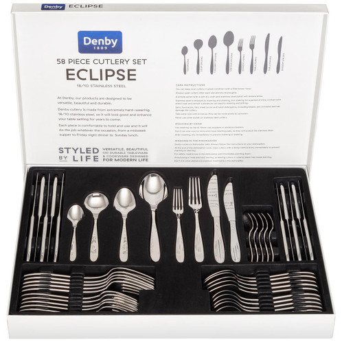 Open Denby Eclipse 58 Piece Cutlery Set