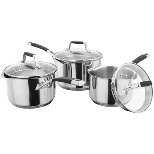 Stellar Induction 3 Piece Draining Saucepan Set