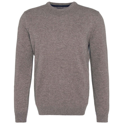 Dark Stone Barbour Essential Lambswool Crew Neck Jumper
