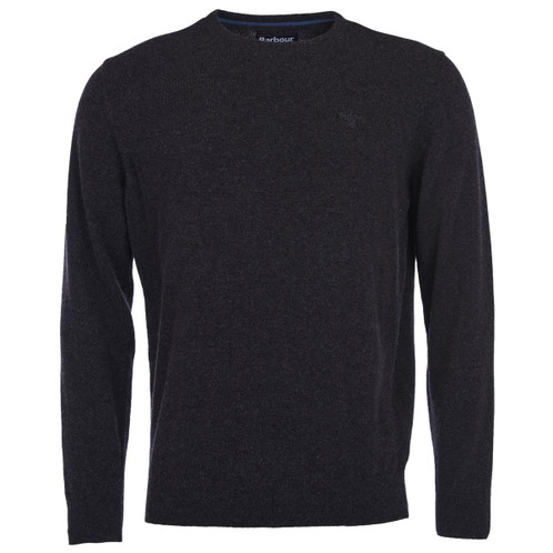 Charcoal Barbour Essential Lambswool Crew Neck Jumper