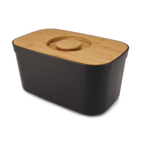 Black Joseph Joseph Bread Bin with Cutting Board Lid