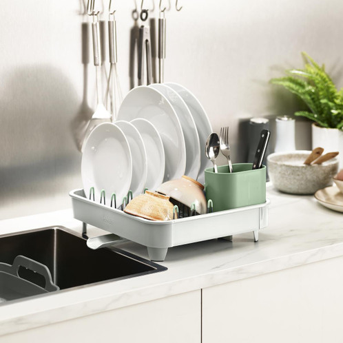 Light Stone and Sage Compact Lifestyle Joseph Joseph Extend - Expandable Dish Rack