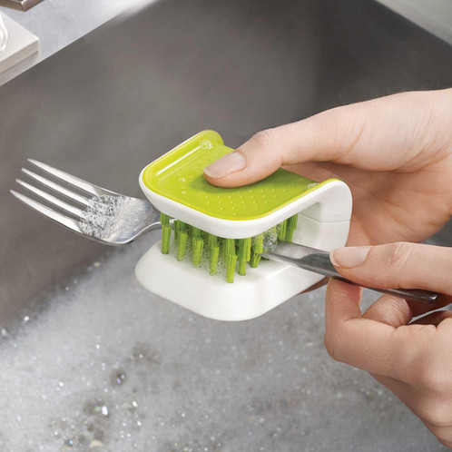 Green Joseph Joseph BladeBrush Knife Cleaner fork