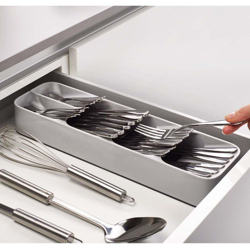 Grey Joseph Joseph DrawerStore Compact Cutlery Organiser drawer