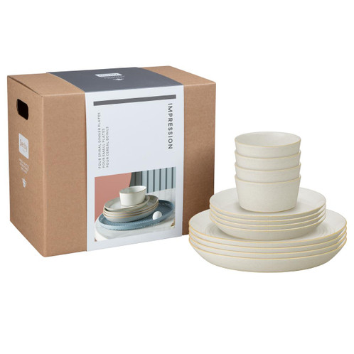 Denby Impression Cream 12 Piece Tableware Set