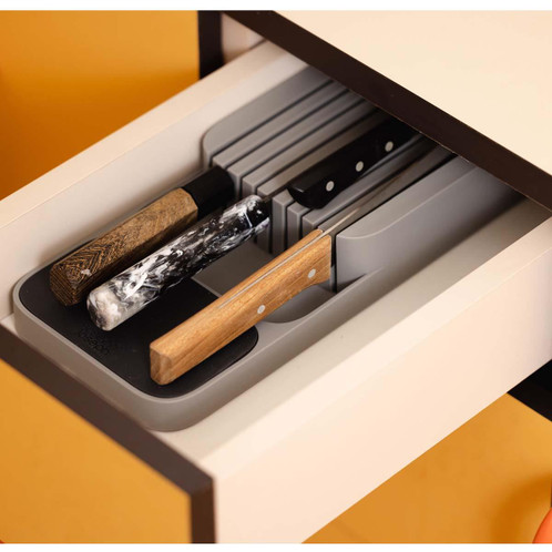 Grey/Grey Joseph Joseph DrawerStore Compact 2-tier Knife Organiser drawer2