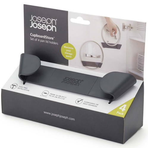 Grey Joseph Joseph CupboardStore Set of 4 In-cupboard Pan Lid Holders packaging