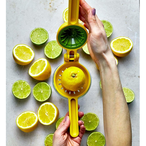 Yellow Joseph Joseph JuiceMax Dual-action Citrus Press press
