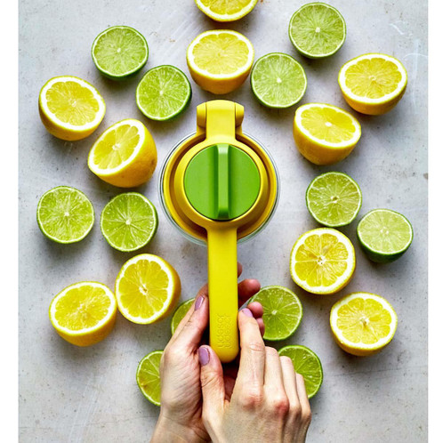 Yellow Joseph Joseph JuiceMax Dual-action Citrus Press press2