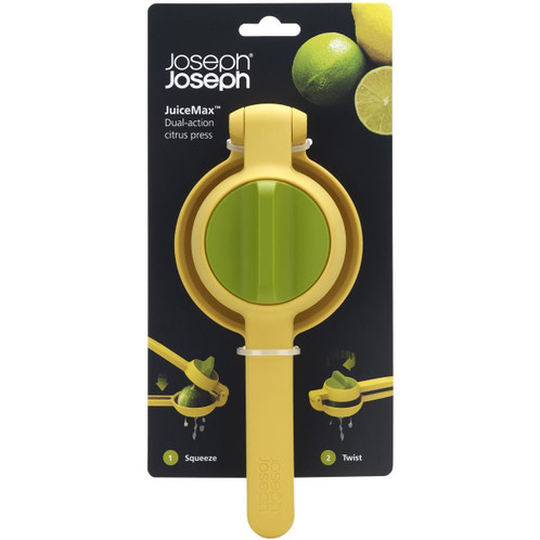 Yellow Joseph Joseph JuiceMax Dual-action Citrus Press packaging