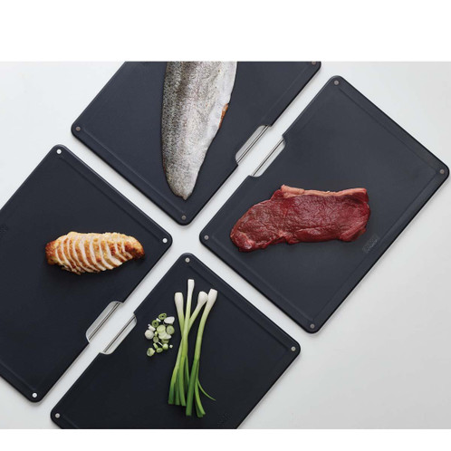 Rose Gold Joseph Joseph Folio Steel 4-piece chopping board set quad