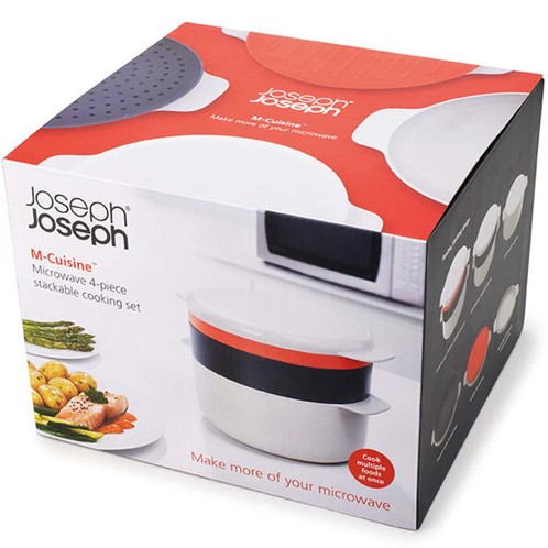 Stone/Orange Joseph Joseph M-Cuisine 4-piece stack microwave cooking sete cooki BOX