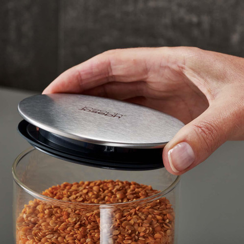 Dark Grey Joseph Joseph Podium 100 5-piece Glass Storage Jar Set LS3