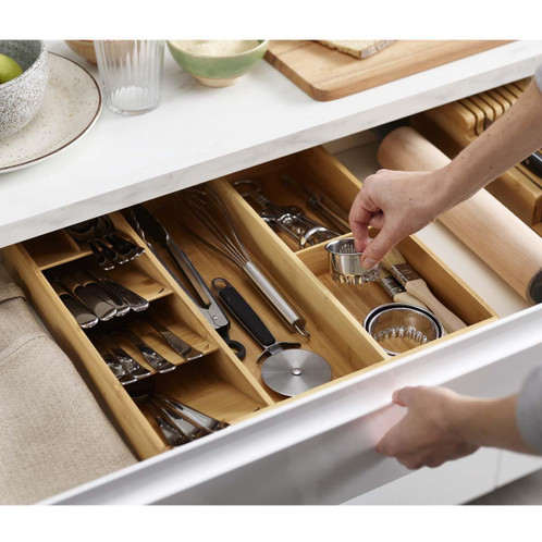 Bamboo Joseph Joseph DrawerStore Bamboo Cutlery Utensil and Gadget Organiser drawer