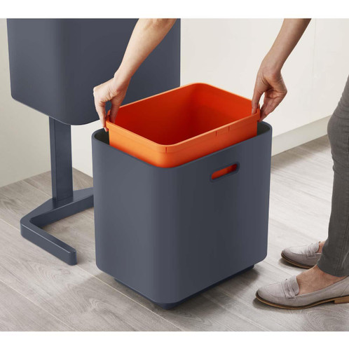 Graphite Joseph Joseph Totem Max 60L Waste & Recycling Bin remove