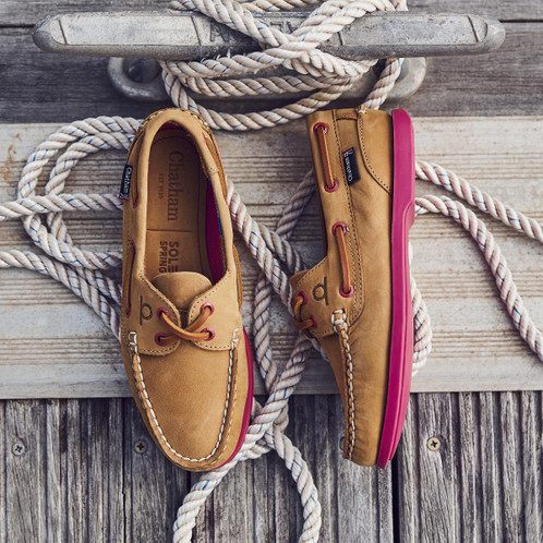 Tan/Pink Chatham Womens Pippa II G2 Deck Shoes Lifestyle