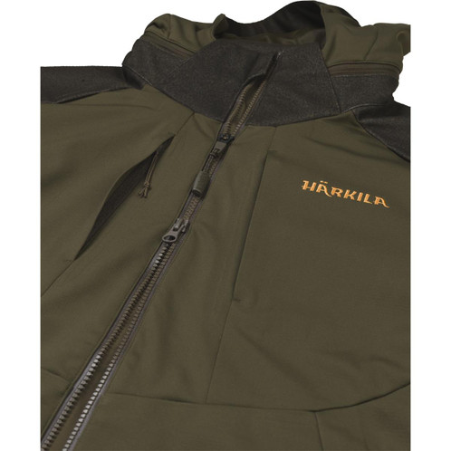 Willow Green Harkila Mens Mountain Hunter Hybrid Jacket Front Detail
