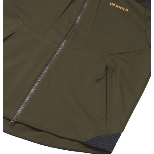Willow Green Harkila Mens Mountain Hunter Hybrid Jacket Pocket Detail