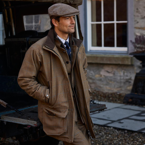 Schoffel Mens Ptarmigan Tweed Classic Coat Corry tweed lifestyle