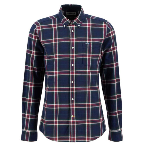 Inky Blue Barbour Mens Crossfell Tailored Shirt