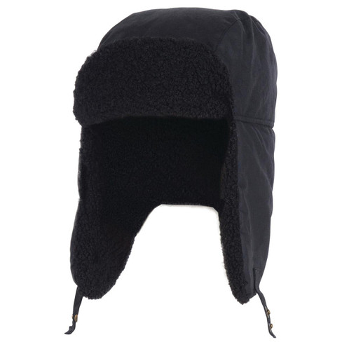 Black Barbour Mens Morar Wax Trapper Hat