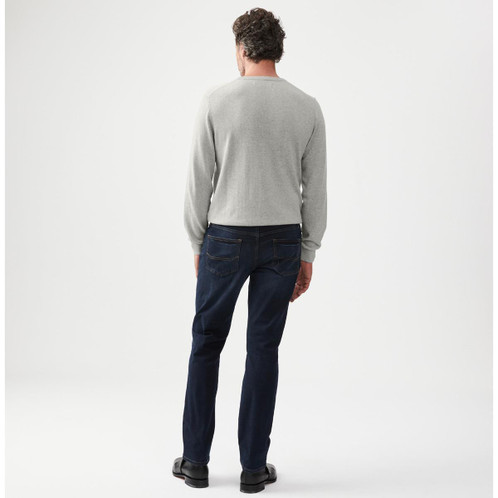 Grey Marl R. M. Williams Mens Howe Sweater On Model Rear