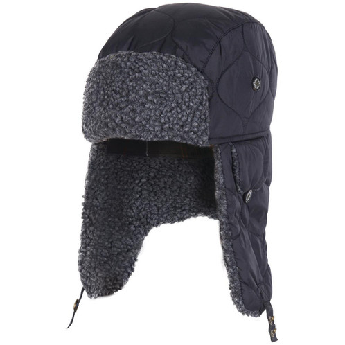 Black Barbour Mens Sandbay Quilted Trapper Hat