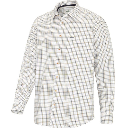 Navy/Blue/Brown/White Hoggs Of Fife Mens Inverness Cotton Tattersall Shirt