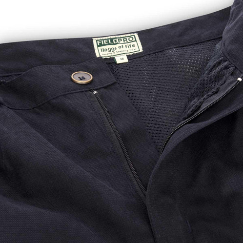 Navy Hoggs Of Fife Mens Struther Field Trousers zip