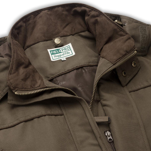 Olive Green Hoggs Of Fife Mens Kincraig Field Jacket Collar