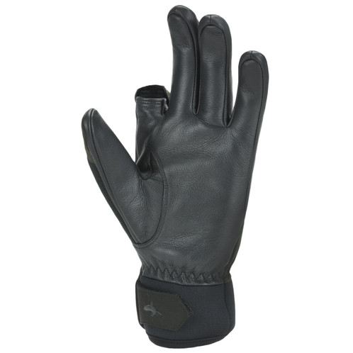 Olive/Black Sealskinz Waterproof All Weather Shooting Gloves Palm