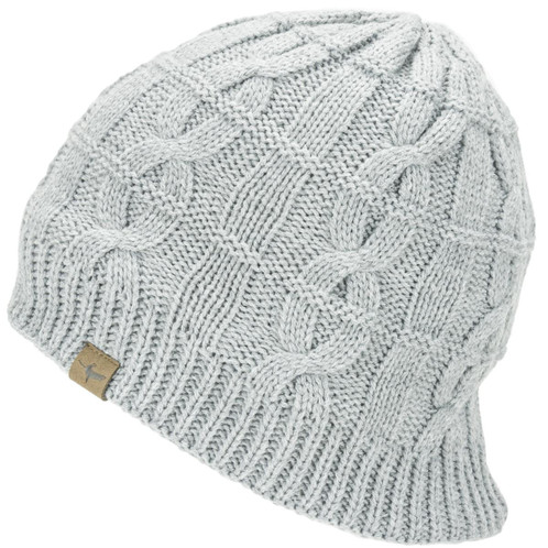 Grey Marl Sealskinz Waterproof Cold Weather Cable Knit Beanie