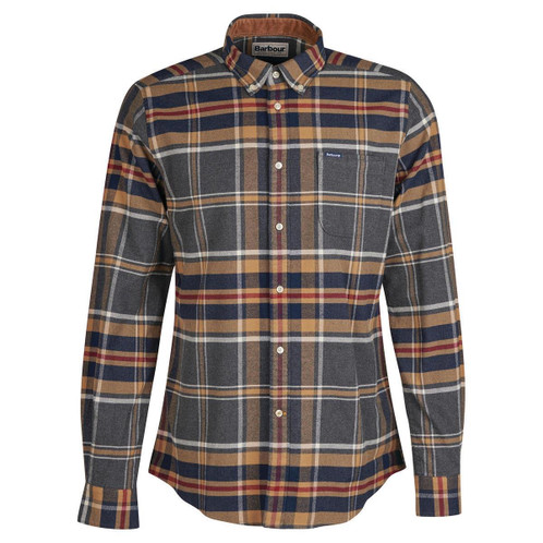 Grey Marl Barbour Mens Ronan Tailored Check Shirt
