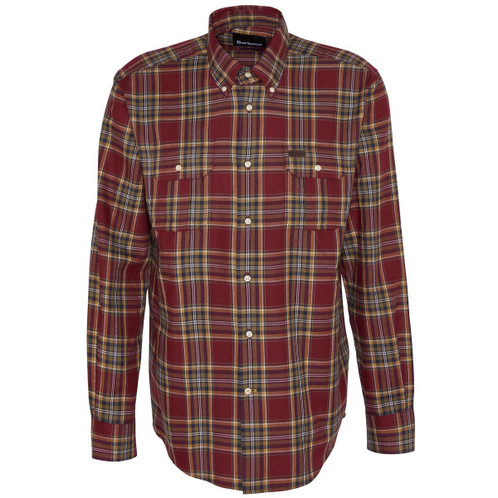 Merlot Barbour Mens Singsby Thermo Weave Shirt
