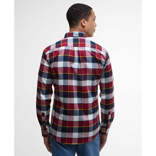 Red Barbour Mens Valley Tailored Shirt Back