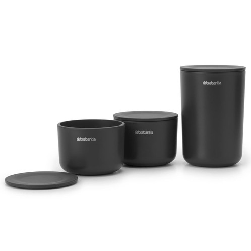 Dark Grey Brabantia Storage Pots Set Of 3