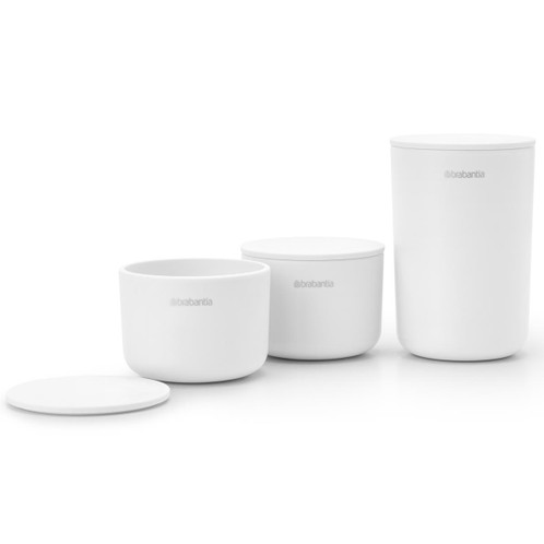 White Brabantia Storage Pots Set Of 3
