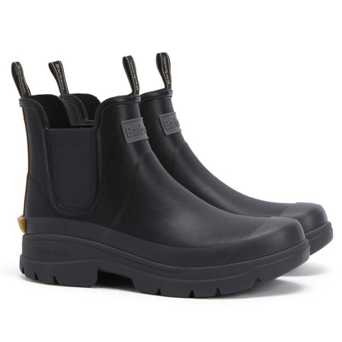 Black/Ochre Barbour Mens Nimbus Wellington Boots