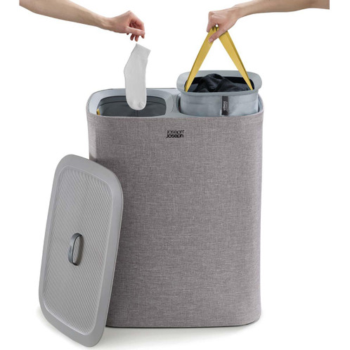 Grey  Joseph Joseph Tota 90-Litre Laundry Separation Basket separate