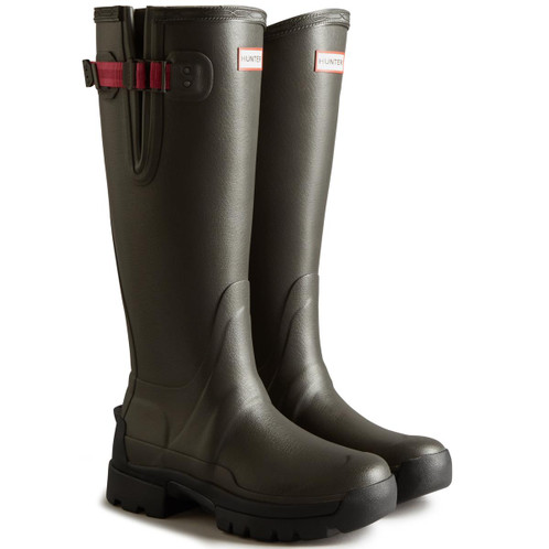 Dark Slate/Peppercorn Hunter Womens Balmoral Adjustable Tech Sole Wellington Boots