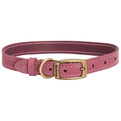 Pink Barbour Leather Dog Collar