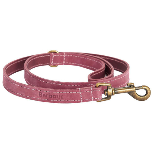 Pink Barbour Leather Dog Lead