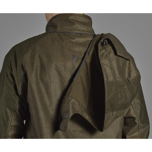 Pine Green Melange Seeland Mens Avail Jacket Hood Detail