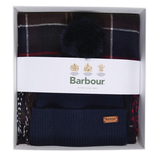 Barbour Womens Beanie & Hailes Scarf Gift Set