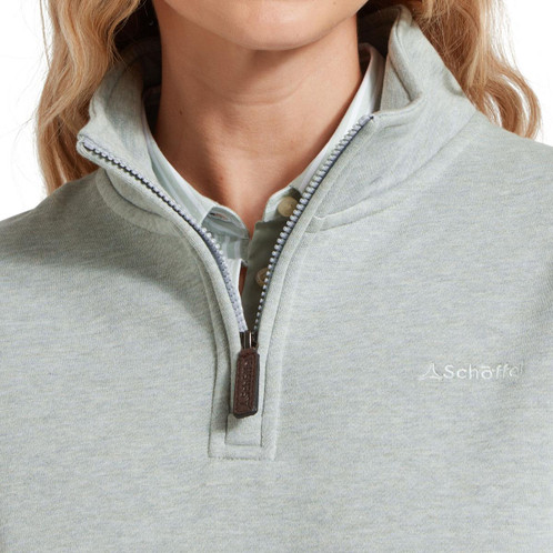 Aqua Grey Schoffel Womens Sennen Cove 1/4 Zip Sweatshirt zip
