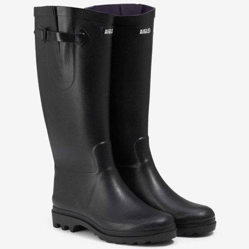 Noir Aigle Womens Aiglentine Wellington Boots Front