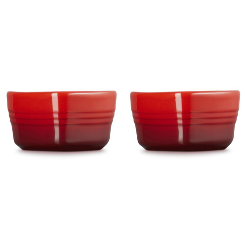 Le Creuset Stoneware Set Of 2 Heart Ramekins Cerise