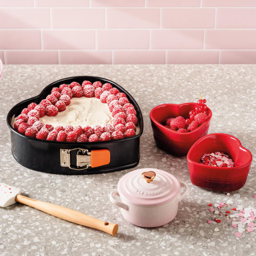 Le Creuset Stoneware Set Of 2 Heart Ramekins Cerise